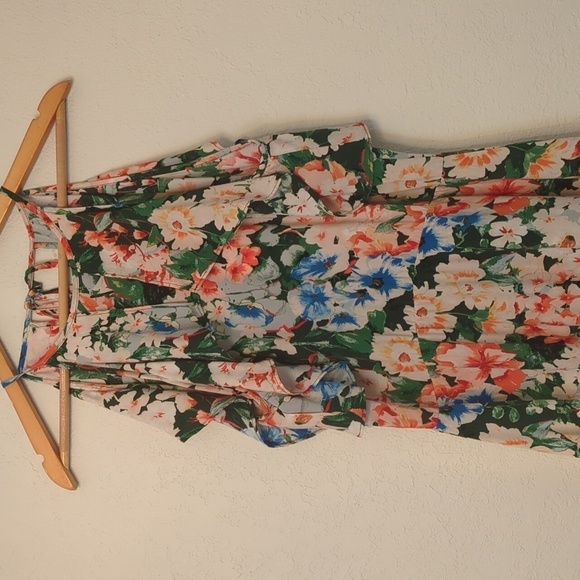 Zara floral mini Spring easter Lightweight Multicolor sundress Size Large - Picture 4 of 11